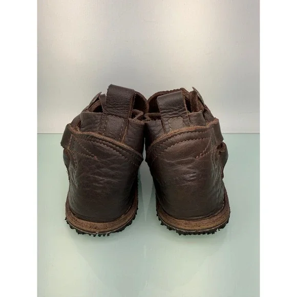 Nativearth Two Button Leather Boots Brown Handmade Viking Anglo Saxon Size 6 - Picture 6 of 8